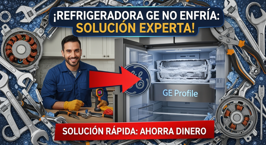 ¿Tu refrigeradora GE no enfría pero el congelador sí? Causas y soluciones rápidas.
