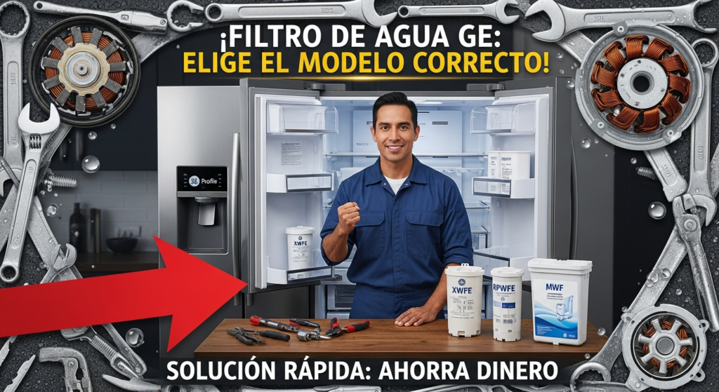 Guía de filtros de agua GE: Cómo identificar el modelo correcto para tu refrigeradora.
