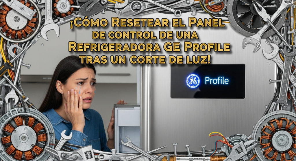 Cómo resetear el panel de control de una refrigeradora GE Profile tras un corte de luz.